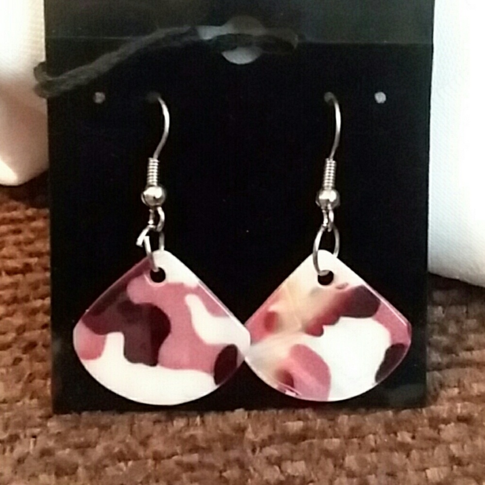 Pink Camo Earrings
